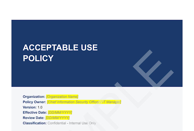 write your information security policy documents